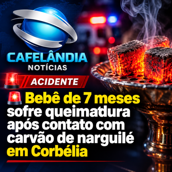 Bebê de 7 meses sofre queimadura após contato com carvão de narguilé em Corbélia