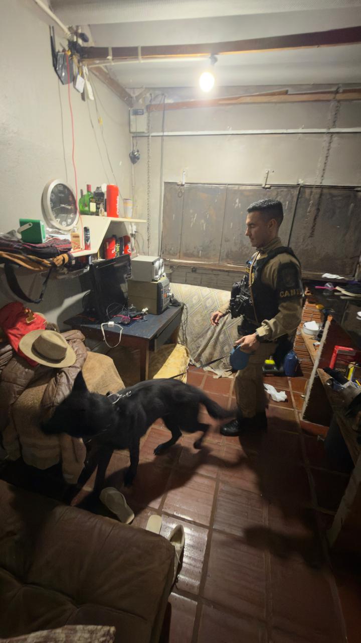 Ação conjunta da Polícia Civil e da Polícia Militar foi realizada na manhã desta sexta-feira (16), com cumprimento de ordens judiciais e apoio de cães farejadores.